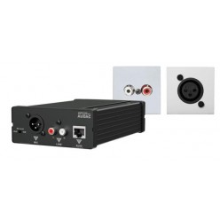 AUDAC WP45LM/B Receiver+wall panel set line-mic+cover plate-45x45 Black version